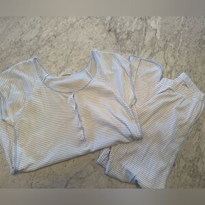 LAKE Maternity pant set in Blue Stripe size small